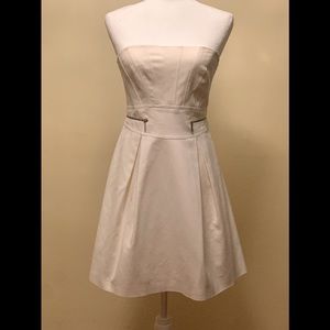 Karen Millen strapless Aline off white dress